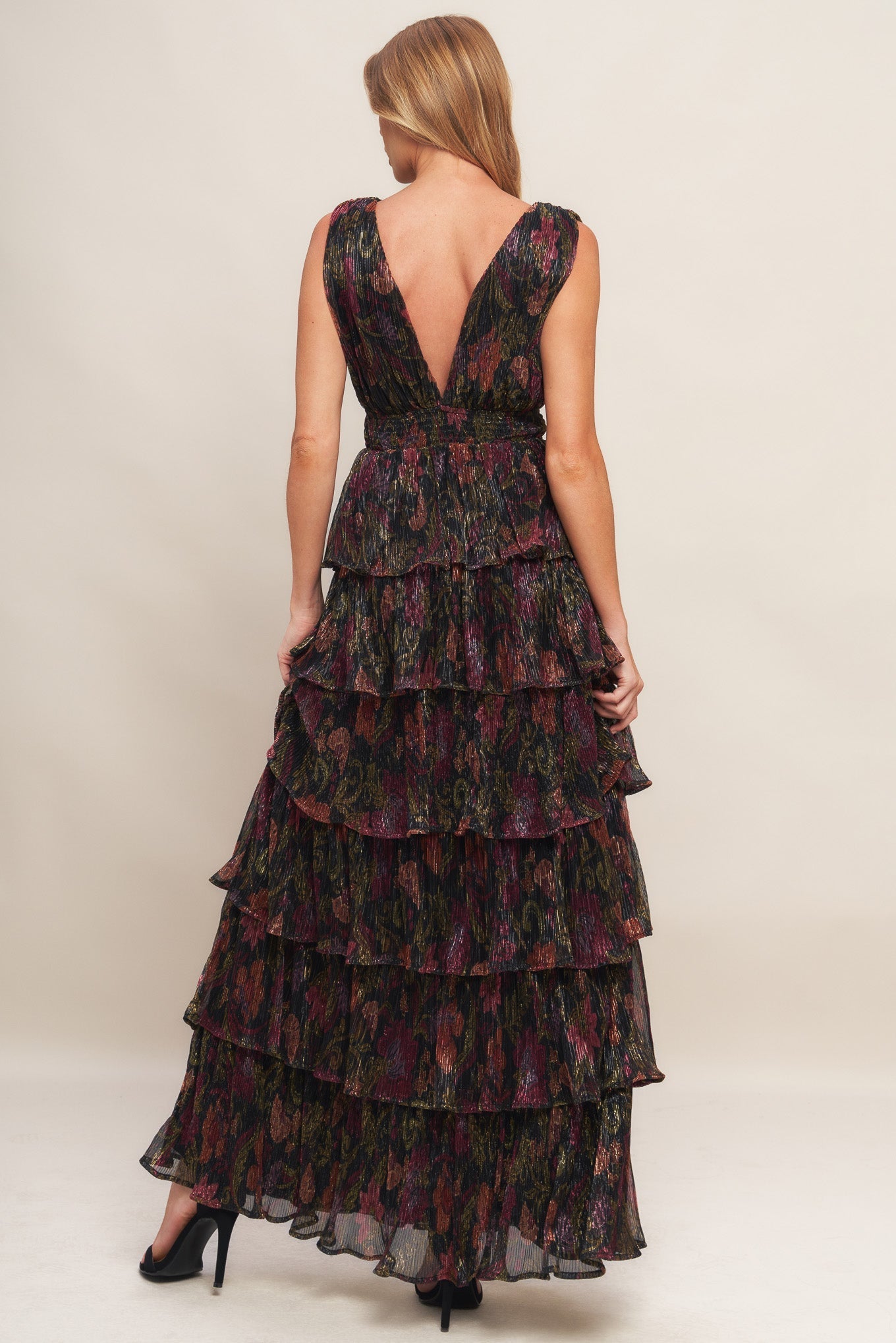 DARK ROMANCE WOVEN MAXI DRESS Flying Tomato